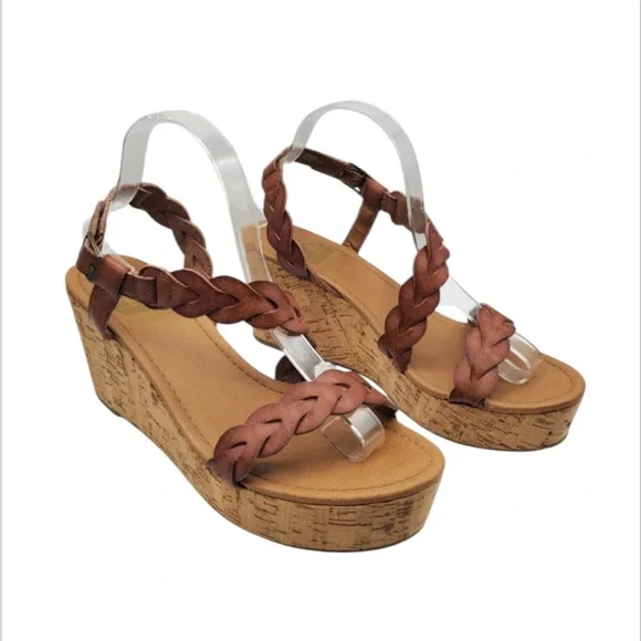 Crown Vintage Dryden Braided Strap Platform Sandals – Size 10 - Picture 2 of 10